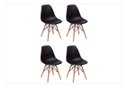 Ver imagem 4 de Conjunto Mesa Jantar Quadrada Eiffel 80cm Branca Mdf + 4 cadeiras Charles Eames Pretas