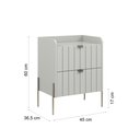 Ver imagem 7 de Mesa de Cabeceira Canto Off White para Quarto Estilo Classico Moriah 45cm Pes e Puxadores Champagne