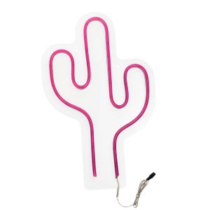 Painel Luminoso Letreiro Criativo Cacto - Neon Led Rosa