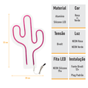 Ver imagem 4 de Painel Luminoso Letreiro Criativo Cacto - Neon Led Rosa