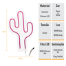 Painel Luminoso Letreiro Criativo Cacto - Neon Led Rosa - 4