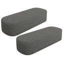 Ver imagem 1 de Kit 02 Puffs Decorativo Orgânico para Living Quarto 195cm Doha W01 Linho Mescla Chumbo - Lyam Decor