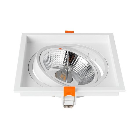 Spot Luminária de Teto Quadrado Embutir Loyo P/ Led Ar111 Nordecor St3235 - Branco