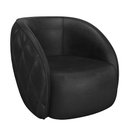 Ver imagem 1 de Poltrona Decorativa para Sala 90cm Tressê Zion M22 Sintético Preto - Mpozenato