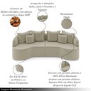 Ver imagem 3 de Sofá Living Decorativo Salinas 4 ou Mais Lugares com Almofadas 290cm Modulado Veludo Bege G33- Gran