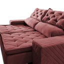 Ver imagem 4 de Sofá Retrátil e Reclinável 2,30m Essence Velusoft Vermelho Cama Inbox