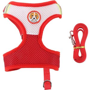 Coleira Peitoral Puppie para Cães e Gatos Tamanho P até 20kg Vermelho