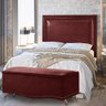 Conjunto Cabeceira New York + Calçadeira Holanda 1,40 Material Sintético Vermelho - Shop das Cabecei - 3