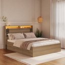 Ver imagem 1 de Cama de Casal com 6 Gavetas e Cabeceira com LED Genebra