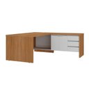 Ver imagem 3 de Conjunto 2 Peças com Mesa Diretor em L para Escritório com Recorte em Y e Armário Multiuso 2 Portas Freijó Branco Artany