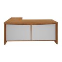 Ver imagem 5 de Conjunto 2 Peças com Mesa Diretor em L para Escritório com Recorte em Y e Armário Multiuso 2 Portas Freijó Branco Artany