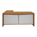 Ver imagem 5 de Kit 2 Peças com Mesa Diretor em L para Escritório com Recorte em Y e Armário Multiuso 2 Portas