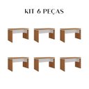 Ver imagem 3 de Kit com 6 Escrivaninhas Operacionais em Tamburato Mesa Escritório 1250