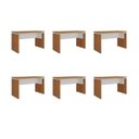 Ver imagem 2 de Conjunto com 6 Escrivaninhas Operacionais em Tamburato Mesa Escritório 1250 100% MDF 125,3cm Freijó e Branco Artany
