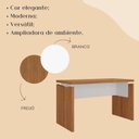Ver mais imagens de Conjunto com 6 Escrivaninhas Operacionais em Tamburato Mesa Escritório 1250 100% MDF 125,3cm Freijó e Branco Artany