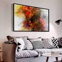 Ver imagem 1 de Quadro Decorativo Caixa Aquarela Mista Tacolado Moldura Caixa 3cm Branca com Vidro 60 X 90cm
