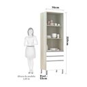 Ver imagem 3 de Paneleiro 70Cm Vidro Bronze Lis Legno Crema Com Branco Mat