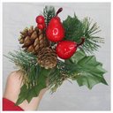Ver imagem 2 de Kit 12 Ramos Pera Decoração de Natal Artificial com Brilho 16cm