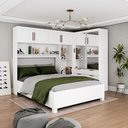 Ver imagem 2 de Guarda Roupa Casal Modulado Sevilha 4 e 2 Portas 8 Gavetas Premium com Cama Casal Carioca Móveis