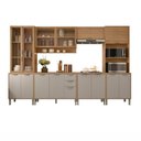 Ver imagem 7 de Cozinha Compacta Modulada 6 Peças 340cm 15 Portas e 2 Gavetas Colors Marrom Freijó/Cinza Niquel