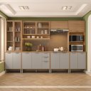 Ver imagem 6 de Cozinha Compacta Modulada 6 Peças 340cm 15 Portas e 2 Gavetas Colors Marrom Freijó/Cinza Niquel