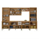 Ver imagem 4 de Cozinha Compacta Modulada 6 Peças 340cm 15 Portas e 2 Gavetas Colors Marrom Freijó/Cinza Niquel