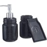 Kit Banheiro Lavabo Acessórios de Luxo Cerâmica Preto 3 Peças - 4