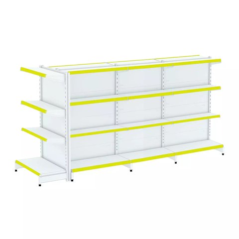 Gondola Centro 137 Fit Ate 3 Metros 1 Ponta Branco 28b Pe Amarelo