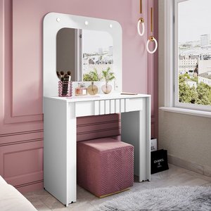 Penteadeira Camarim Rouge 1 Gaveta Branco