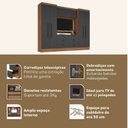 Ver imagem 5 de Conjunto Guarda-Roupa Modulado Viena 4 Portas 6 Gavetas 3 Peças Yescasa Cinza/Nogal/Grafite