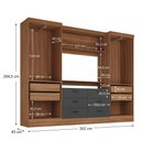 Ver imagem 3 de Conjunto Guarda-Roupa Modulado Viena 4 Portas 6 Gavetas 3 Peças Yescasa Cinza/Nogal/Grafite