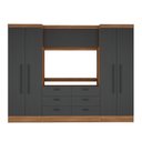 Ver imagem 6 de Guarda-roupa Modulado Viena 4 Portas 6 Gavetas 3 Peças Espresso Móveis