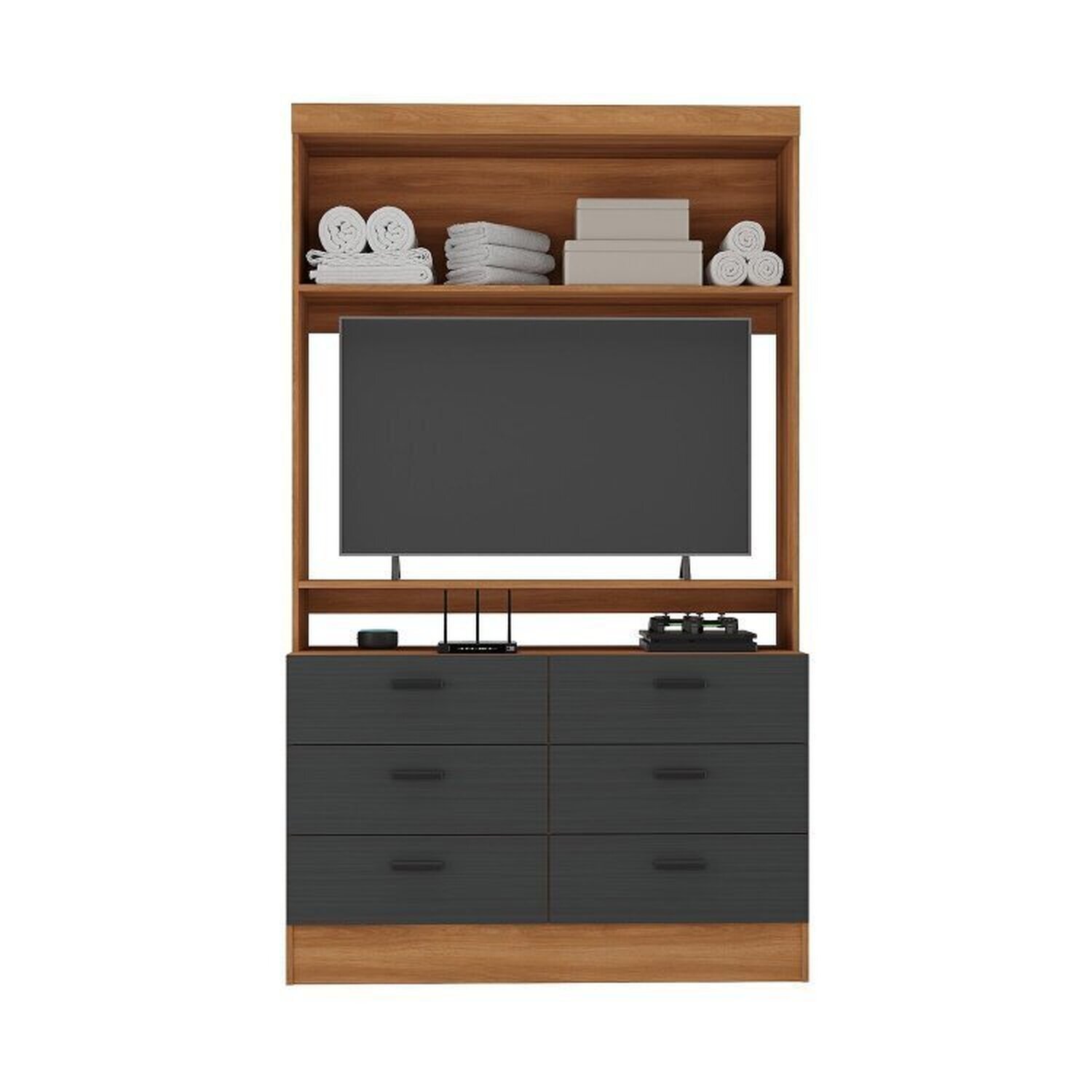 Guarda-roupa Modulado Viena 4 Portas 6 Gavetas 3 Peças Espresso Móveis - 14