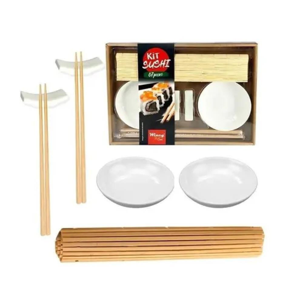 Kit jogo jantar japones sushi 4 pessoas branco 12 pecas