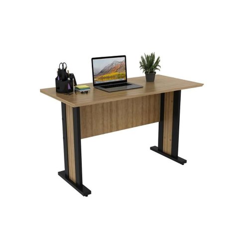 Mesa Computador Me-4194 Amêndoa/preto - Tecno Mobili