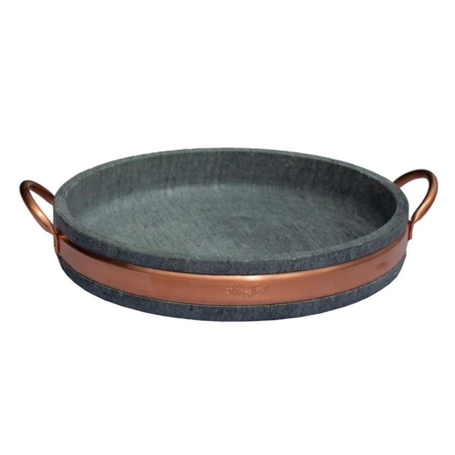 Frigideira Gourmet com Tampa Pedra Sabão Alça Cobre 18x4cm - 3