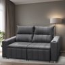 Sófa Retrátil e Reclinável 2 Lugares Madri Suede Cinza - Shop Das Cabeceiras - 2