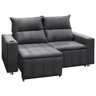 Sófa Retrátil e Reclinável 2 Lugares Madri Suede Cinza - Shop Das Cabeceiras - 5