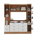 Ver imagem 3 de Conjunto de Guarda-Roupa Modulado Viena 2 Portas 8 Gavetas 3 Peças Yescasa Branco/Nogal