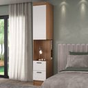 Ver imagem 7 de Conjunto de Guarda-Roupa Modulado Viena 2 Portas 8 Gavetas 3 Peças Yescasa Branco/Nogal
