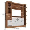 Ver imagem 4 de Conjunto de Guarda-Roupa Modulado Viena 2 Portas 8 Gavetas 3 Peças Yescasa Branco/Nogal