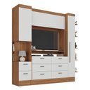 Ver imagem 2 de Conjunto de Guarda-Roupa Modulado Viena 2 Portas 8 Gavetas 3 Peças Yescasa Branco/Nogal