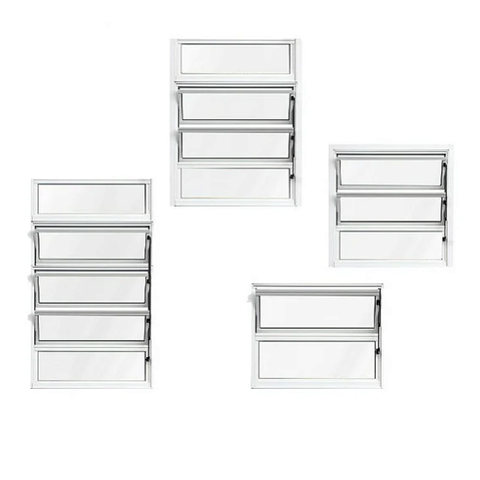 Janela Basculante 1 Seção Vidro Mini Boreal Alumínio Branco - Linha Resistence - 60cm - 60cm