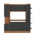 Ver imagem 6 de Conjunto de Guarda-Roupa Modulado Viena 2 Portas 8 Gavetas 3 Peças Yescasa Cinza/Nogal/Grafite
