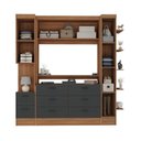 Ver imagem 3 de Guarda-roupa Modulado Viena 2 Portas 8 Gavetas 3 Peças Espresso Móveis