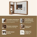 Ver imagem 5 de Guarda-Roupa Modulado 5 Portas 6 Gavetas 4 Peças Viena Yescasa Branco/Nogal