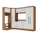 Ver imagem 6 de Guarda-Roupa Modulado 5 Portas 6 Gavetas 4 Peças Viena Yescasa Branco/Nogal