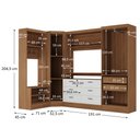 Ver imagem 4 de Guarda-Roupa Modulado 5 Portas 6 Gavetas 4 Peças Viena Yescasa Branco/Nogal