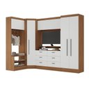 Ver imagem 2 de Guarda-Roupa Modulado 5 Portas 6 Gavetas 4 Peças Viena Yescasa Branco/Nogal