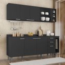 Ver imagem 2 de Armário de Cozinha Cp11 e Tampo 178cm Pérola Z34 Preto - Mpozenato